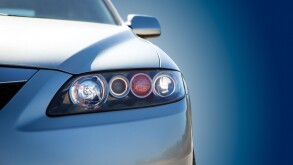 blue modern car closeup