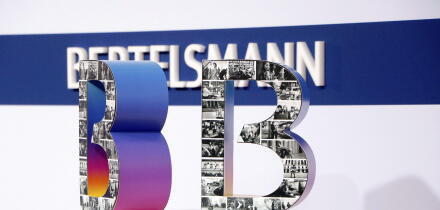 Logo at the Bertelsmann Summer Party 2025 at the Bertelsmann Representative Office in Berlin on 11 September 2025