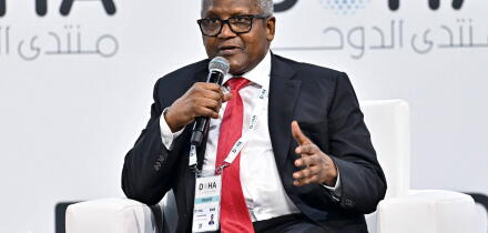 Doha Forum 2025 Aliko Dangote, President, Dangote Foundation, takes part in a panel discussion during the 23rd edition of the Doha Forum 2025 at the Sheraton Grand Doha Resort & Convention Hotel in Doha, Qatar, on December 6, 2025. DOHA Qatar Copyright: x