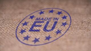 Europe Manufacturing Sign. Made In EU Symbol