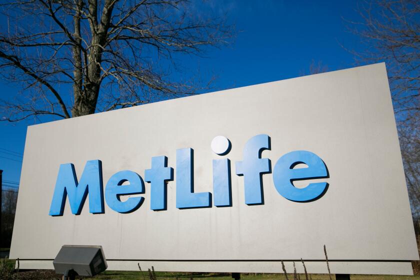 A logo sign outside of a facility occupied by MetLife, Inc., in Bloomfield, Connecticut on November 21, 2015.