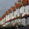 A row of Suburban semi-detached houses UK