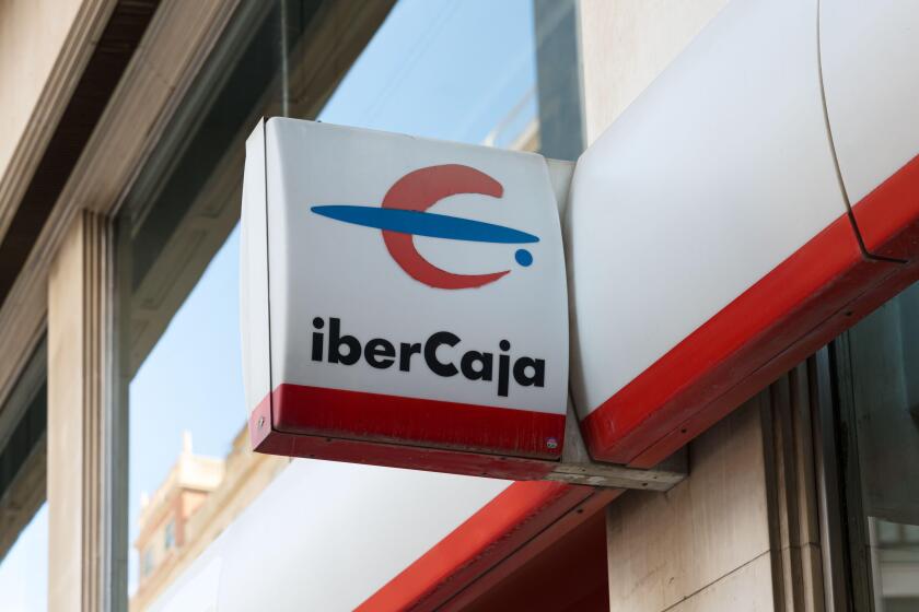 VALENCIA, SPAIN - SEPTEMBER 16, 2021: Ibercaja is a Spanish bank based in Zaragoza