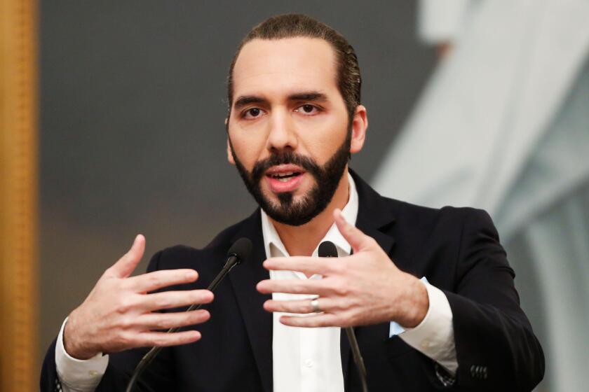 El Salvador President Nayib Bukele speaks during a news conference in San Salvador, El Salvador September 24, 2020. REUTERS/Jose Cabezas