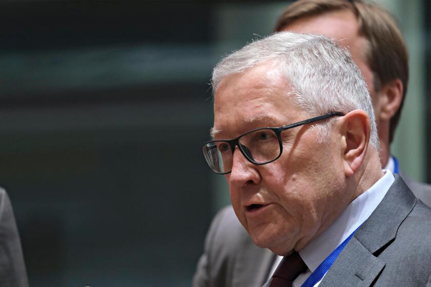 Brussels, Belgium. 8th July 2019. Managing Director of the ESM, Klaus Regling during the Eurogroup Finance Ministers' meeting. Credit: ALEXANDROS MICHAILIDIS/Alamy Live News