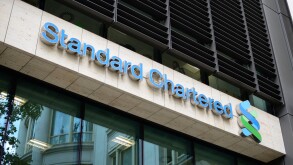 Standard Chartered Bank in Basinghall Avenue, City of London, London, UK
