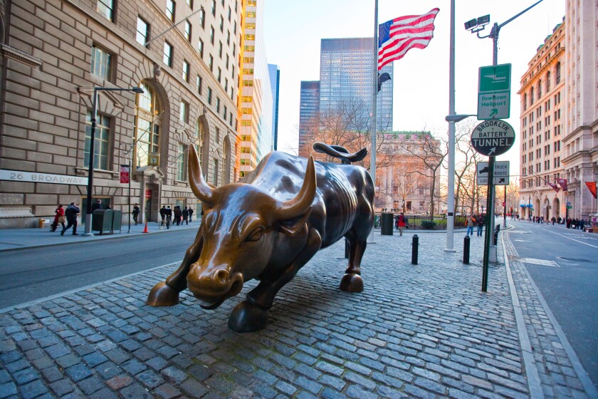 Wall Street Bull in Downtown Manhattan, NYC