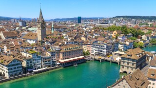 Zurich Cityscape (aerial view from elevated position)