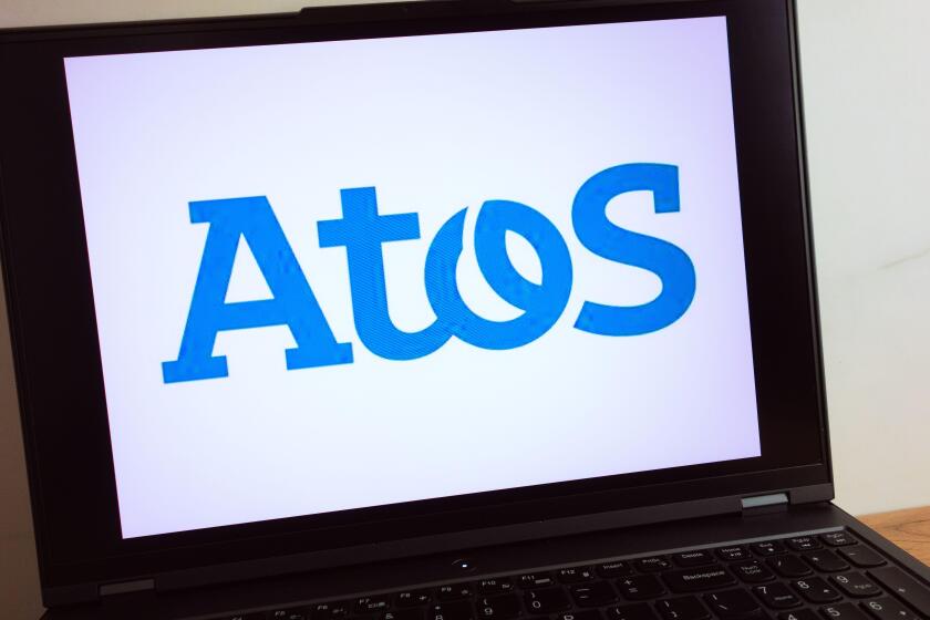KONSKIE, POLAND - July 11, 2022: Atos IT service and consulting company logo displayed on laptop computer screen