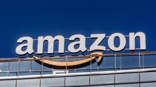 Amazon logo on top of a building, Slovakia, Europe