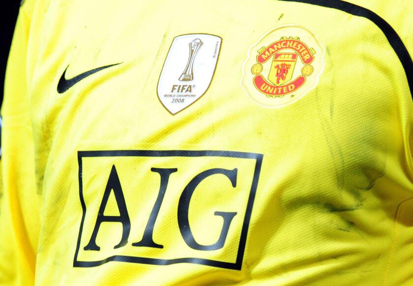 Manchester United club shirt with the FIFA world club champions badge, UEFA Champions League, Manchester United vs. Internazionale.