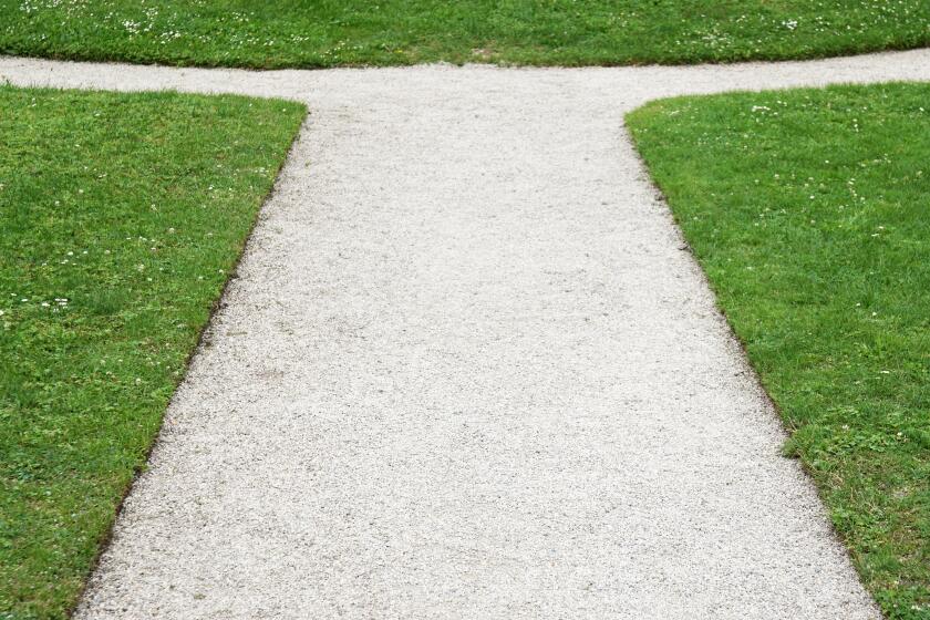 gravel path junction