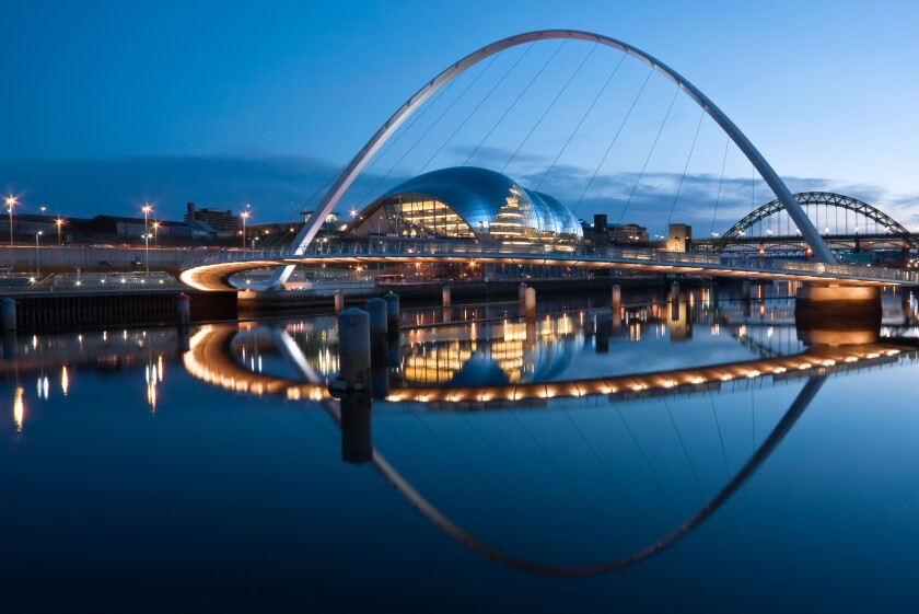 Millenium Bridge and the Sage Newcastle upon Tyne. Image shot 03/2008. Exact date unknown.