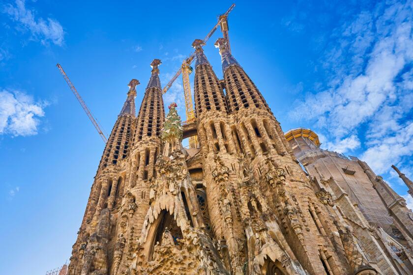 Sagrada Familia Cathedral design by Antoni Gaudi, Barcelona, Catalonia, Spain