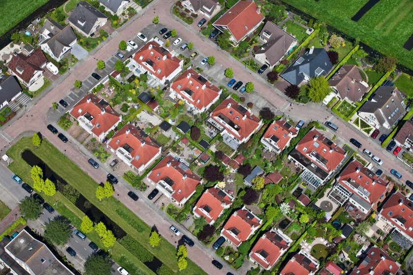 Netherlands, Alblasserdam, Residential district. Aerial