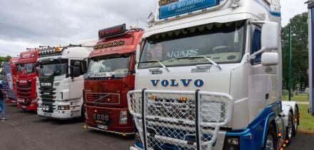 Engure, Latvia - 07.12.2025: Volvo trucks in truck exhibition