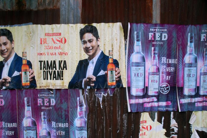 Emperador red brandy advert in Dumagette, Philippines.