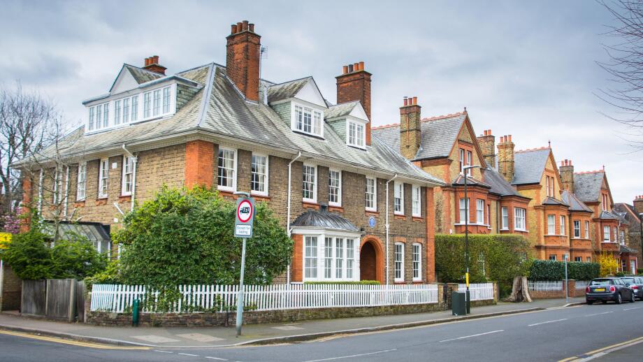 Street of houses in Wimbledon- south west London - UK
