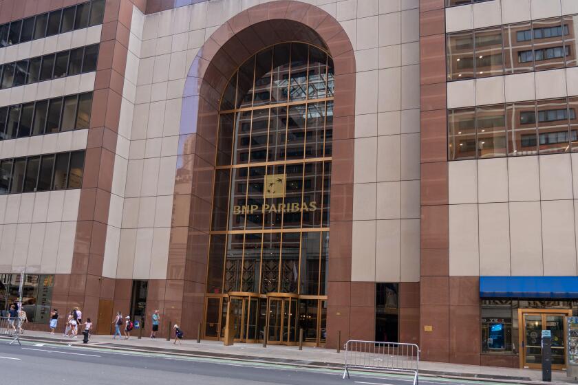 New York City, NY, USA - August 20, 2022: BNP Paribas bank branch office on 7th Ave. in New York City, NY, USA.