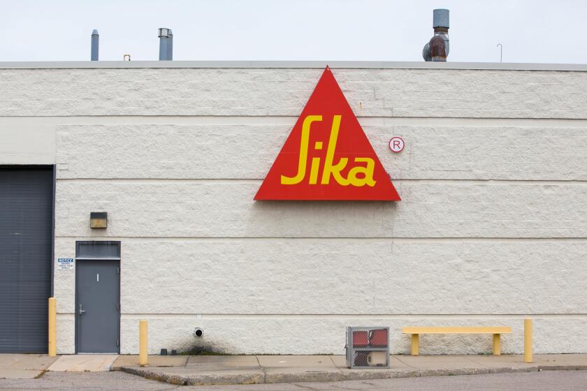 A logo sign outside of a facility occupied by the Sika Corporation in Madison Heights, Michigan on July 17, 2016.