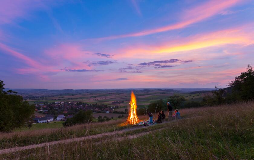 Swiss national holiday, bonfire, Schaffhausen, Switzerland