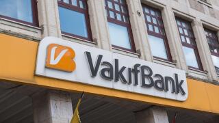Facade view of VakifBank which was founded in 1954. VakofBank is fourth largest bank in Turkey based on its asset size.Istanbul,Turkey.16 November 202