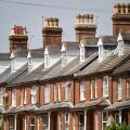 Victorian terraced housing on Worting Road, Basingstoke, UK. Concept: England housing market, mortgage deals, property prices, buy to let