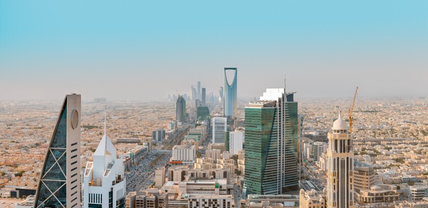 Saudi Arabia Riyadh landscape at Mourning - Riyadh Tower Kingdom