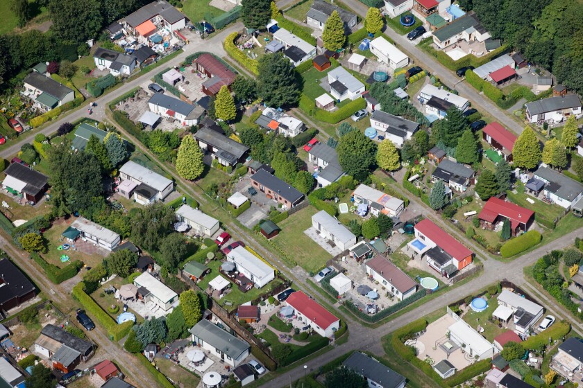 The Netherlands, Stroe. Holiday houses. Aerial.