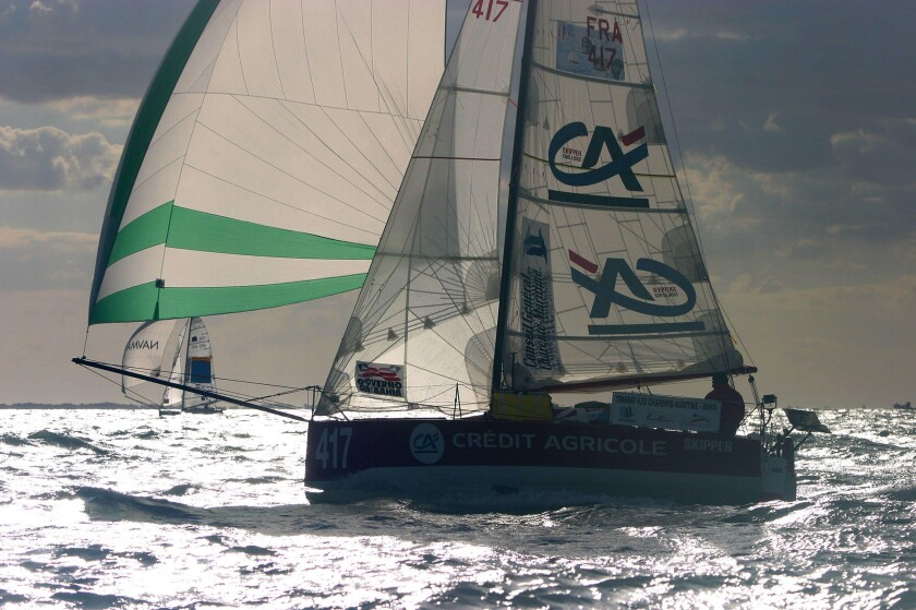 SAILING - TRANSAT 650 2005 - LA ROCHELLE (FRA) > BAHIA (BRA) - LA ROCHELLE (FRA) START - 17/09/2005 - PHOTO : CHRISTOPHE GUIGUENO / DPPI CREDIT AGRICOLE SKIPPER CHALLENGE / SKIPPER : STAN MASLARD (FRA)