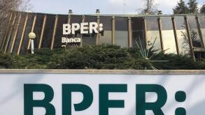 Milan, Italy BPER Banca the Modenese credit institution replaced the UBI bank from 22 February 2021 In the photo: BPER Banca nuova isnegne