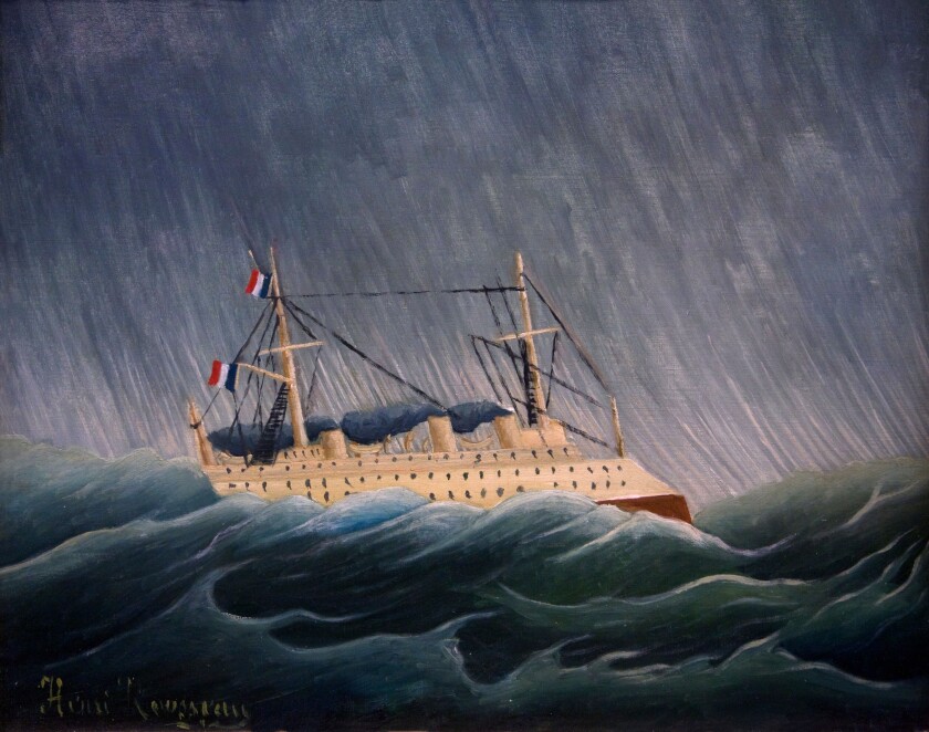 Storm-tossed vessel 1890-1893 oil on canvas by Henri Rousseau Le Douanier Musee de l'Orangerie Paris France Europe EU