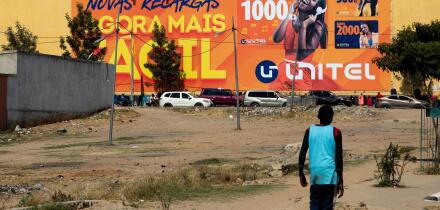 Angolan people in the city in front of millenium shopping mall, Huila Province, Lubango, Angola