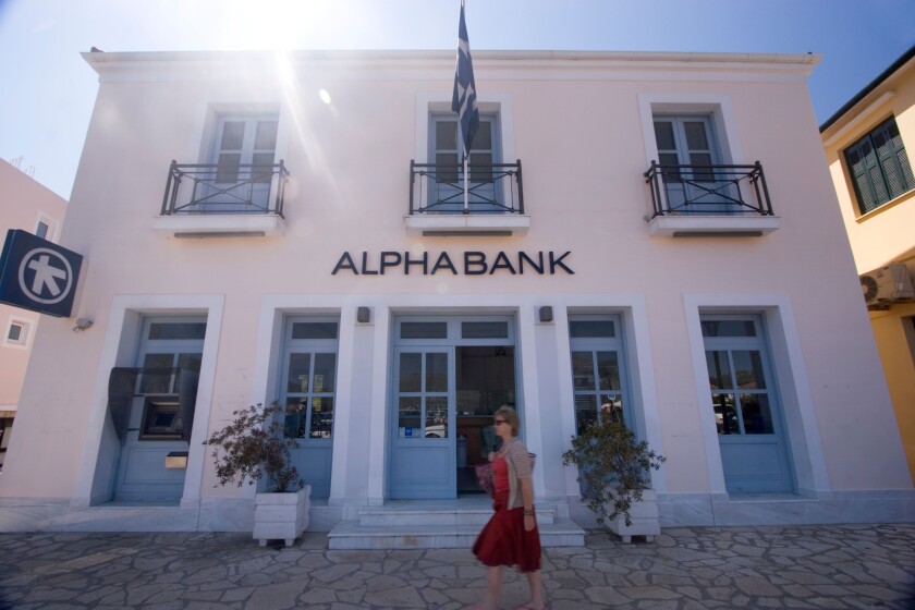 AlphaBank branch Vathi Ithaka Greece alpha bank