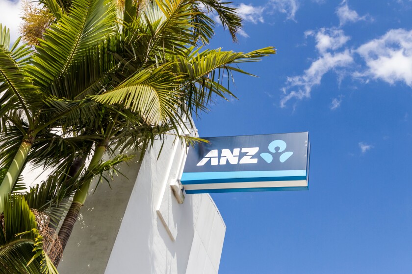 ANZ Bank sign at Sunshine Coast, Queensland, Australia