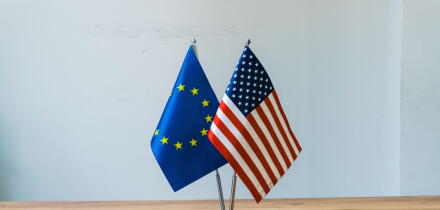 State flags on table. Political concept. Negotiations. Summit. Event.