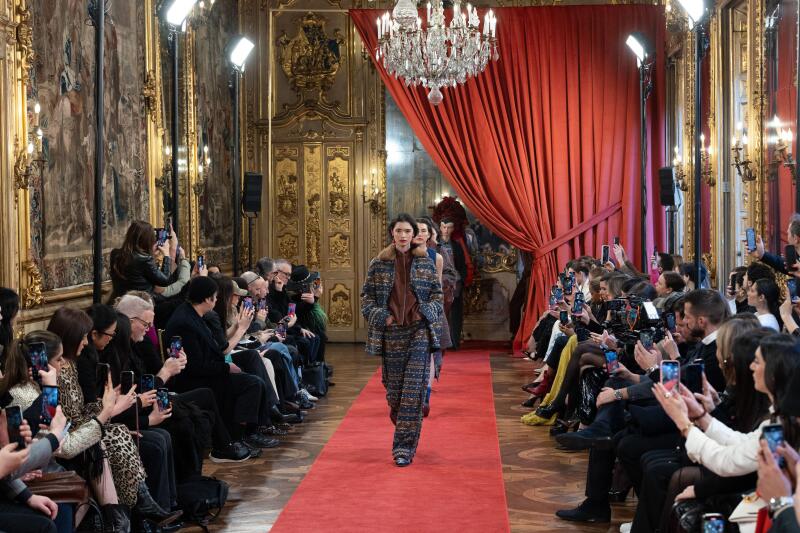 Milan, Italy. 2 Mar, 2025.
HUI "Aurora" Fall/Winter 2025-2026 fashion show Finale as part of the Milan Fashion Week on March 2, 2025 in Milan, Italy..
Credit: Martellotta/Lore/Morgese / Emage / Alamy live news