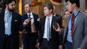 OpenAI CEO Sam Altman speaks with reporters as he walks to a meeting at the U.S. Capitol on June 3, 2026. (Francis Chung/POLITICO via AP Images)