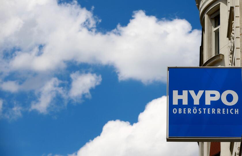 The logo of Hypo Oberoesterreich bank is seen outside one of its branches in Vienna, Austria, June 21, 2016.    REUTERS/Leonhard Foeger