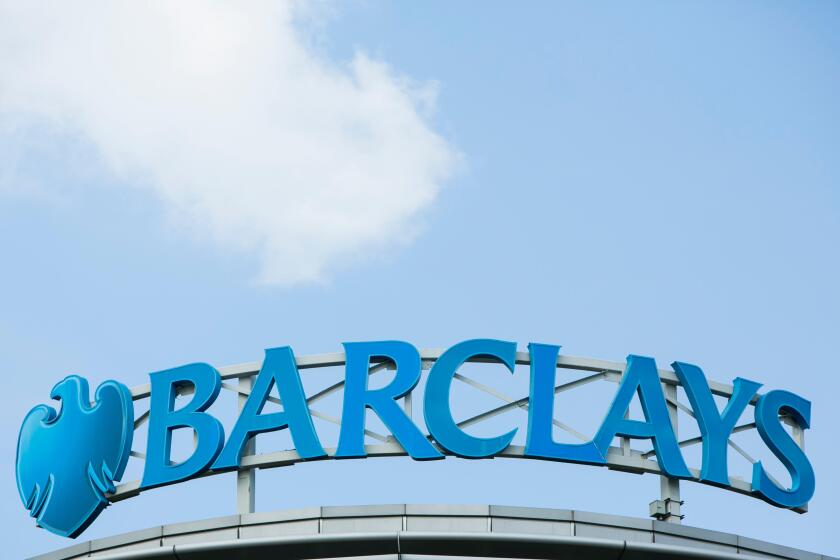 A logo sign outside of a facility occupied by Barclays PLC in Wilmington, Delaware on August 29, 2015.