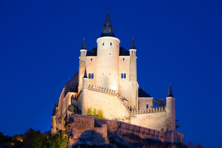 Segovia Castle illuminated