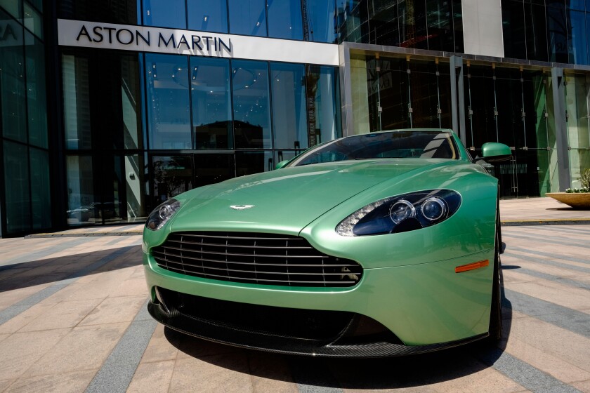 Showroom of Aston Martin luxury cars in Dubai United Arab Emirates