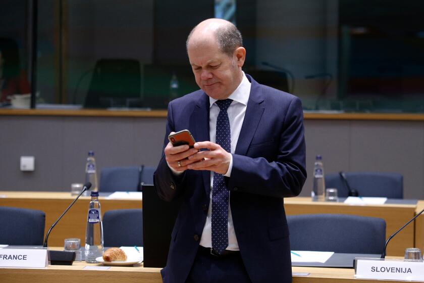 Brussels, Belgium. 12st March 2019. Finance Minister of Germany Olaf Scholz  arrives to attend in an Economic and Financial (ECOFIN) Affairs Council meeting. Alexandros Michailidis/Alamy Live News