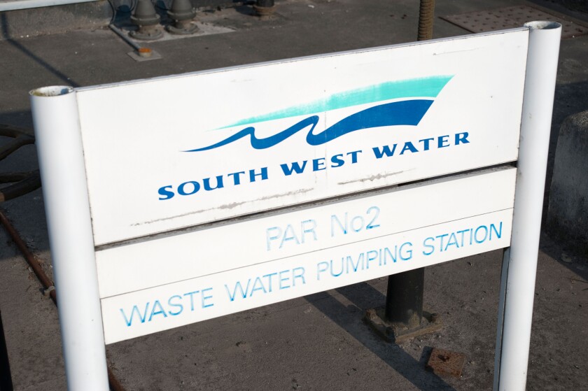 South West Water Pumping Station Sign
