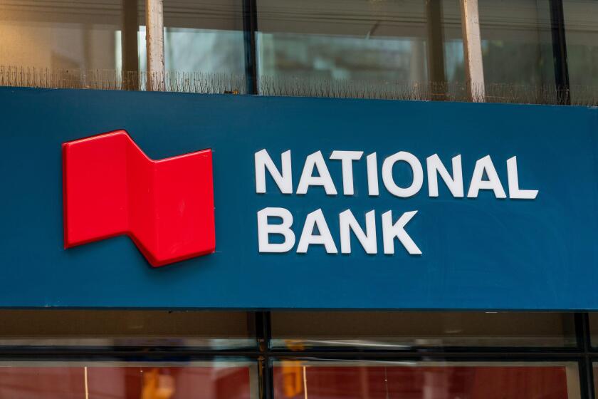 Ottawa, Canada - November 10, 2022: National Bank of Canada building signboard in downtown