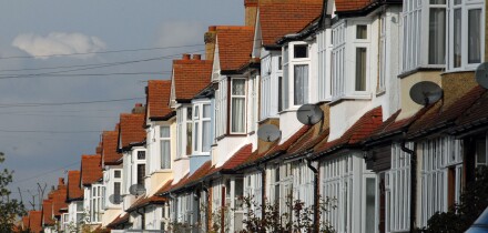 A row of Suburban semi-detached houses UK