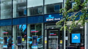 A branch of KBC bank in Forbes Street, Dublin, Ireland. The bank recently announced that it is closing its operations in Ireland.