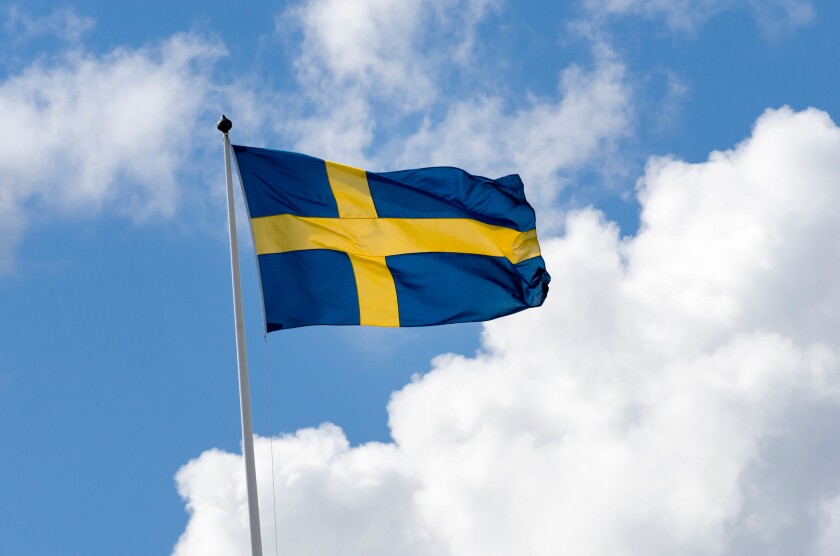 The flag of Sweden