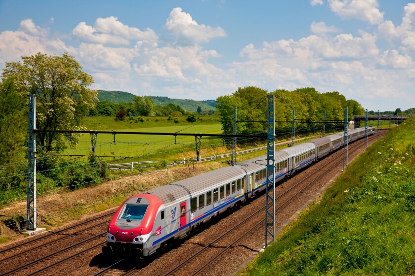 Inter-city rail service ( SNCF ), South of Paris, France
