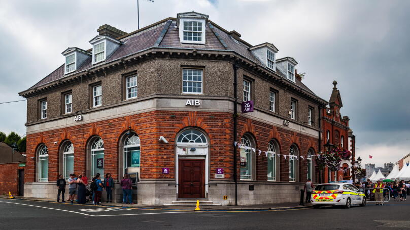 Building of AIB (Allied Irish Bank) branch in Dalkey, Dublin, Ireland